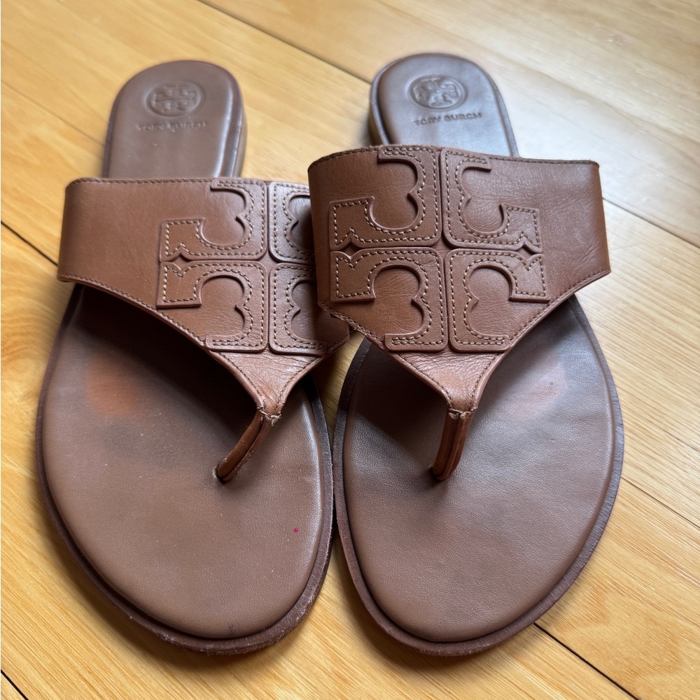 Tory Burch Brown Leather Sandals